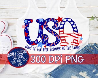 July 4th PNG | USA Land Of The Free Because Of The Brave PnG | Independence Day PnG | July 4th PnG | America PnG | Instant Download PnG