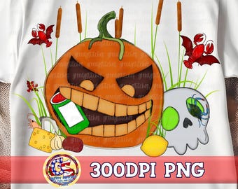 Cajun Jack o Lantern PnG | Cajun Halloween PNG | Halloween Crawfish PnG | Cajun Pumpkin PnG | Crawfish PnG | Cajun Seasoning PnG | Halloween