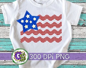 July 4th PNG | American Flag Ric Rac PnG | Independence Day PnG | Patriotic PnG | America PnG | Kid's July 4th PnG | Instant Download PnG