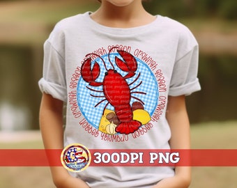 Crawfish Boil PNG | Cajun Gingham Graphic (Digital Download)
