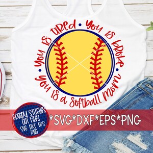 Vous êtes fatigué, vous êtes fauché, vous êtes une maman de softball svg eps dxf png. Balle-molle SvG | Balle-molle SvG | Softball maman SvG | Fichiers coupés à téléchargement immédiat