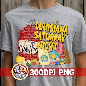 Louisiana Saturday Night PnG Sublimation. Crawfish PnG | Daiquiris PnG | Louisiana Crawfish PnG | Crawfish & Daiquiris PNG Instant Download