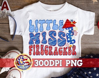 July 4th PnG | Little Miss Firecracker PnG For Sublimation | Little Miss Firecracker PnG | Independence Day PnG | Instant Download PNG File