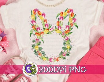 Floral Rabbit PNG for Sublimation. Floral Easter Bunny PnG | Flower Rabbit PnG | Floral Bunny PnG | Happy Easter PnG | Instant Download PNG