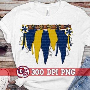 Spirit Pennants Navy & Gold PNG Sublimation | Homecoming PnG | Football Game PnG | Pennants PnG | School Spirit PnG | Instant Download