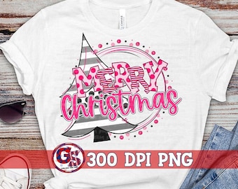 Pink Merry Christmas Tree PNG Sublimation. Pink Christmas PNG | Merry Christmas PNG | Pink Christmas PnG | Pink Christmas | Merry Christmas