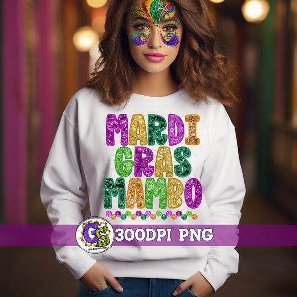 Mardi Gras Mambo Faux Embroidery Sequins PNG | Mardi Gras PnG | Sequins Mardi Gras PnG | Happy Mardi Gras PnG | Mardi Gras PnG Sublimation