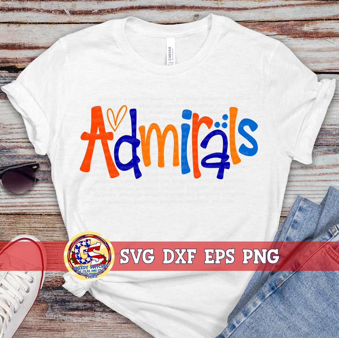 Admirals Svg Dxf Eps Png | Gulfport Admirals School Spirit Svg | Cute ...