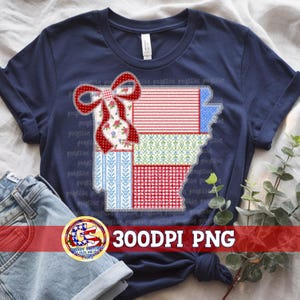 July 4th Arkansas Faux Quilted & Lace PnG | Independence Day PnG | Patriotic PnG | Arkansas PnG July 4th Quilted Arkansas | PnG July 4th PnG