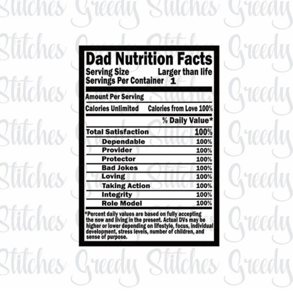 Download Father S Day Svg Dad Nutrition Facts Dad Svg Dxf Etsy