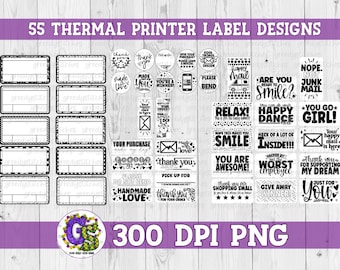 Thermal Printer Label PNG Bundle |Thermal Labels PnG | Small Business Thermal Labels PnG | Thermal Printer Bundle |Packaging Labels Download