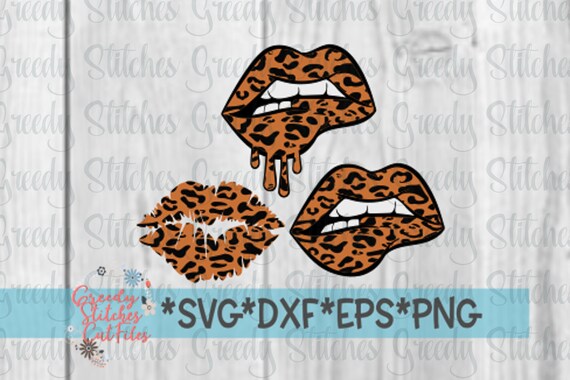 Download Leopard Print Lips Svg Leopard Lips Set Of 3 Svg Dxf Eps Etsy