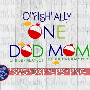O"fish"ally un lot SvG DxF EpS PnG. O"FISH"allié One SvG | Maman SVG | Papa SvG | SvG 1er anniversaire | Ofishally One SVG | Téléchargement instantané