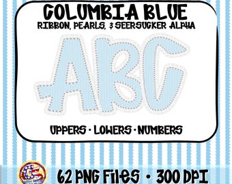 Ribbons Pearls Seersucker PnG - Columbia Blue | Pearls Ribbon Alpha PnG | Ribbon Pearls Alpha Set | Pearls Alpha PnG | Seersucker Alpha PnG
