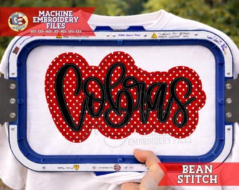 Cobras Bean Stitch Double Applique Embroidery Design | Cobras Mascot Machine Embroidery | Cobras PeS | Cobras Double Stack DST File