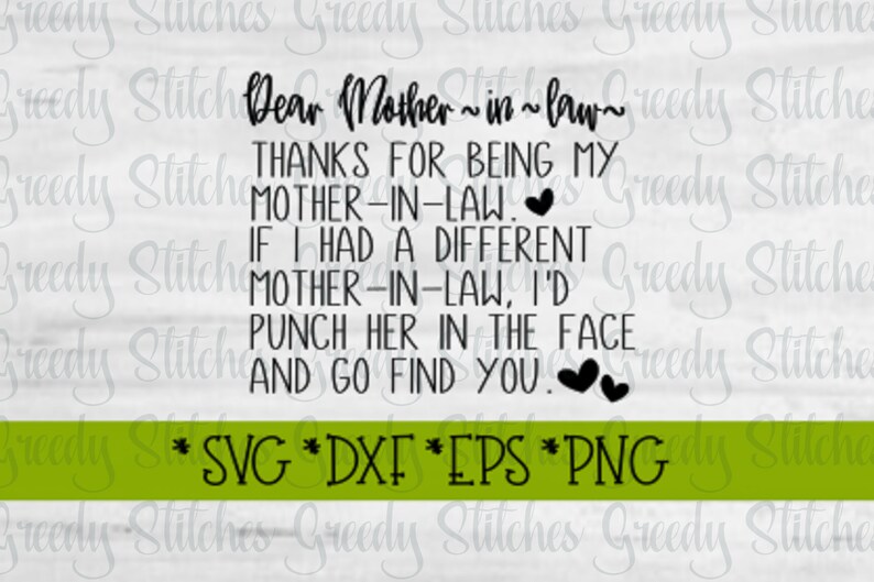Download Mother's Day Dear Mother-In-Law svg dxf eps png. | Etsy
