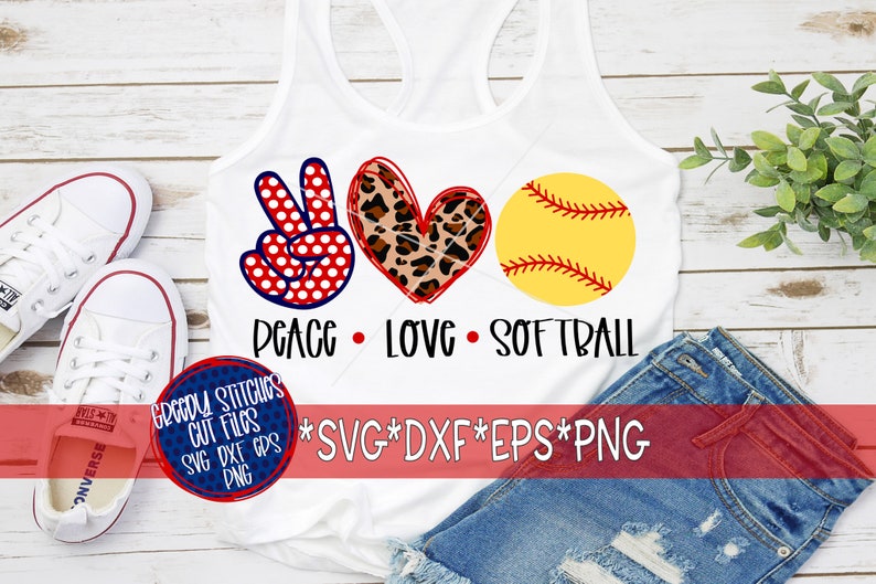 Peace Love Softball svg eps dxf png. Softball Love SvG | Etsy