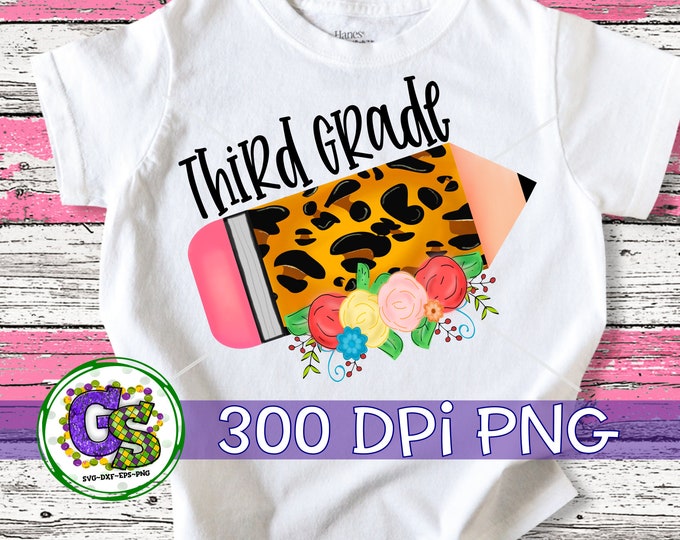 Third Grade Pencil PNG Back to School Png First Day of - Etsy
