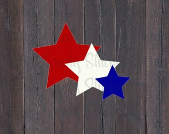 American Stars | Memorial Day | Independence Day | July 4th svg, dxf, eps, png, and wmf. Instant Download Cut File.