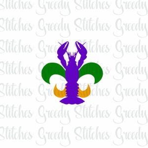 Écrevisses fleur de lys svg, dxf, eps et png. Téléchargement instantané SVG, SVG de Mardi Gras, écrevisses SVG, svg fleur de lys, écrevisses de mardi gras SvG