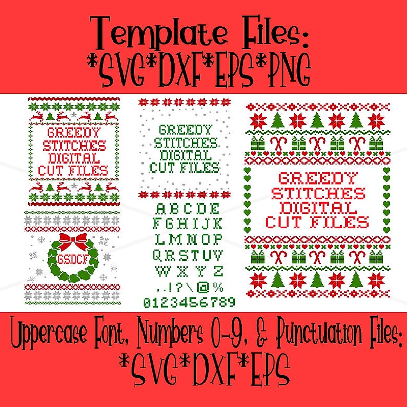 Download Ugly Christmas Sweater Template Bundle svg dxf eps png. | Etsy