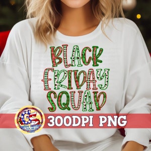 Black Friday Squad Faux Embroidery Sequins PNG | Black Friday Shopping PnG | Black Friday PnG | Faux Embroidery Black Friday Shopping PnG