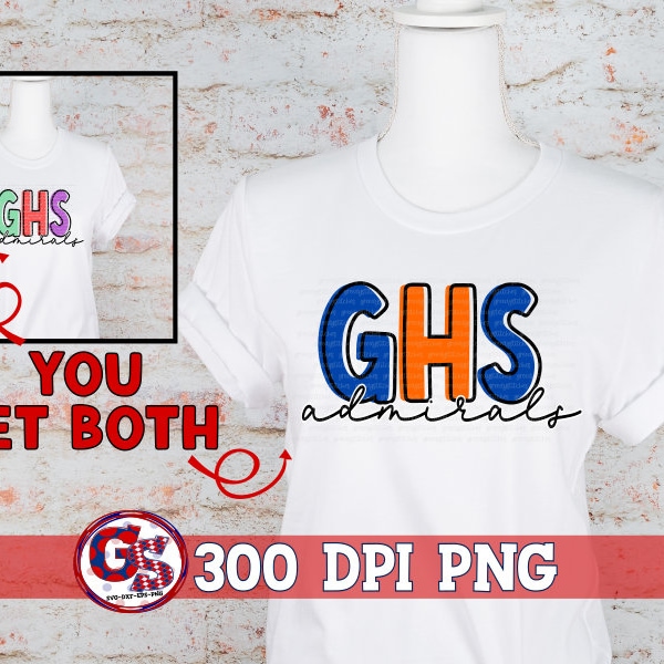 Gulfport High Admirals PNG for Sublimation | GHS Admirals PnG | GHS Admirals PnG | Mississippi Sublimation PnG | Instant Download PnG File