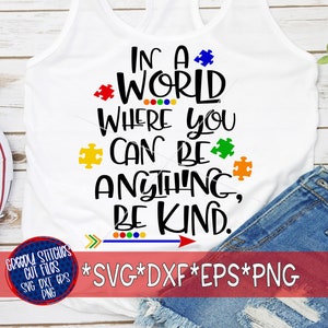 Autism Awareness Be Kind SVG | Puzzle Piece Design (Digital Download)