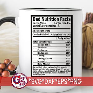SVG fête des pères | Valeur nutritive de papa | Papa svg, dxf, eps, png, eps, pdf, wmf. Papa SVG | Valeur nutritive à imprimer | Téléchargement instantané