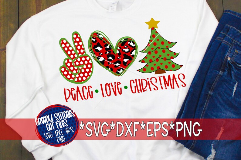 Download Peace Love Christmas svg dxf eps png. Christmas SvG ...
