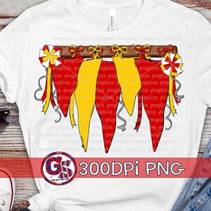Spirit Pennants Red and Yellow PNG Sublimation | Homecoming Png ...