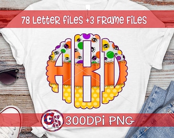 Candy Corn Spider Monogram Set PnG | Halloween Monogram PnG | Candy Corn Monogram PnG | Halloween Monogram PnG | Spider Monogram Download