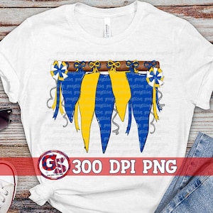 Spirit Pennants Royal Blue & Yellow PNG Sublimation | Homecoming PnG | Football Game PnG | Pennants PnG | School Spirit PnG Instant Download