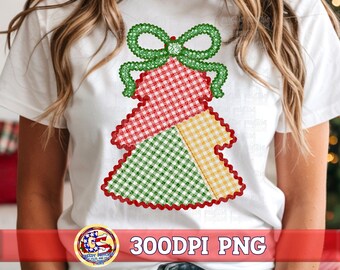 Quilted Ricrac Gingham Christmas Tree PNG | Merry Christmas PNG | Gingham Christmas Tree PnG | Ricrac Christmas Tree PnG | Gingham Tree PnG