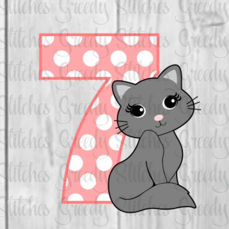 Download Seventh Birthday Svg Cat Svg Birthday Svg Dxf Eps Png Etsy PSD Mockup Templates