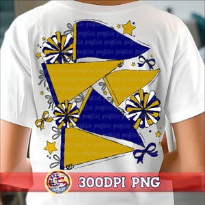 Navy Gold Pennants & Poms PNG | Homecoming PnG | Football Game PnG Pennants PnG | School Spirit PnG | Pennants PnG | School Spirit Pennant