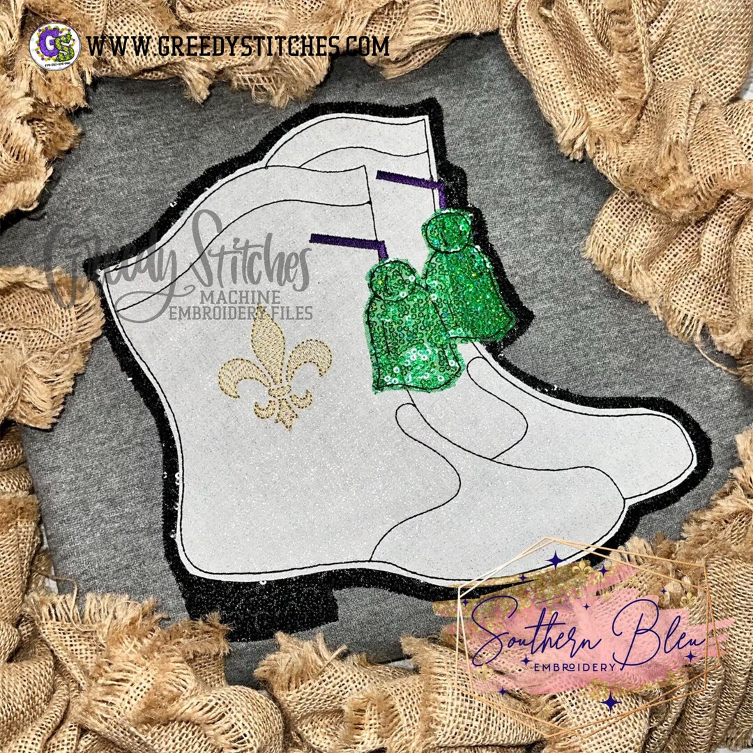 mardi gras marching boots with tassel