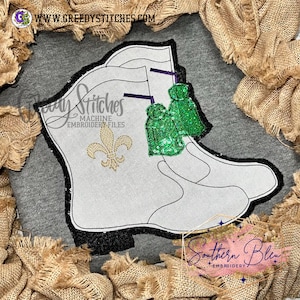 Mardi Gras Marching Boots Applique Machine Embroidery Design | Mardi Gras Embroidery Design | Mardi Gras Embroidery Design | Mardi Gras PES