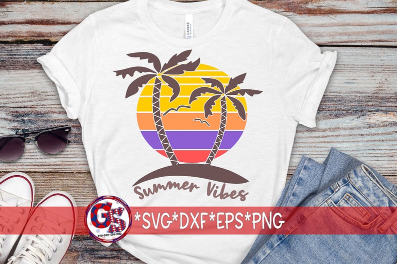 Sunset SVG Palm Trees SVG Summer Svg Summer Vibes Svg - Etsy