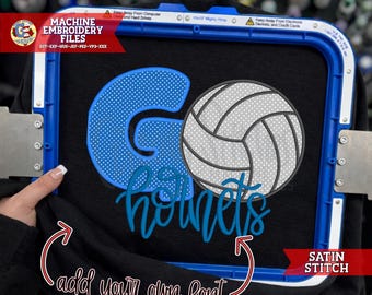 Go Volleyball Satin Stitch Machine Embroidery | Volleyball Embroidery | Volleyball Embroidery | Game Day PES | Volleyball DsT  Go Volleyball