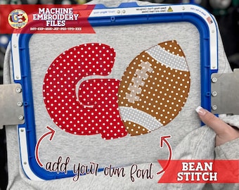 Go Footballn Bean Stitch Machine Embroidery Design | Football Embroidery | Football Embroidery | Game Day PES | Football DsT | Go Football