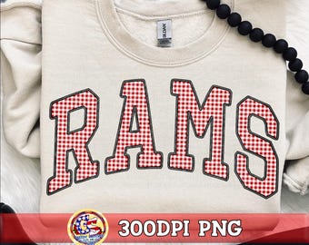 Rams Gingham Faux Embroidery PnG Maroon Black | Woolmarket Rams PNG | Rams PnG | Gingham Rams PNG | Woolmarket PnG | Gingham Woolmarket Rams