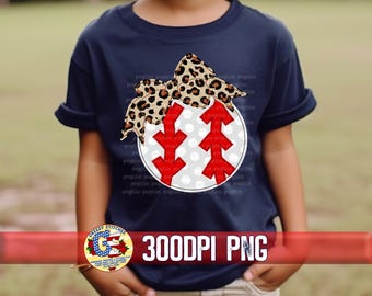 Baseball with Bow Faux Applique PnG | Baseball Mom PnG | Baseball Png | Baseball Bow PnG| Baseball Pow Png File | Baseball Sister PNG File