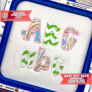 Baby Got Back Machine Embroidery Font | BX Font | Applique BX Font | Applique Font DST | Machine Embroidery Font PeS | Satin Stitch Font DsT