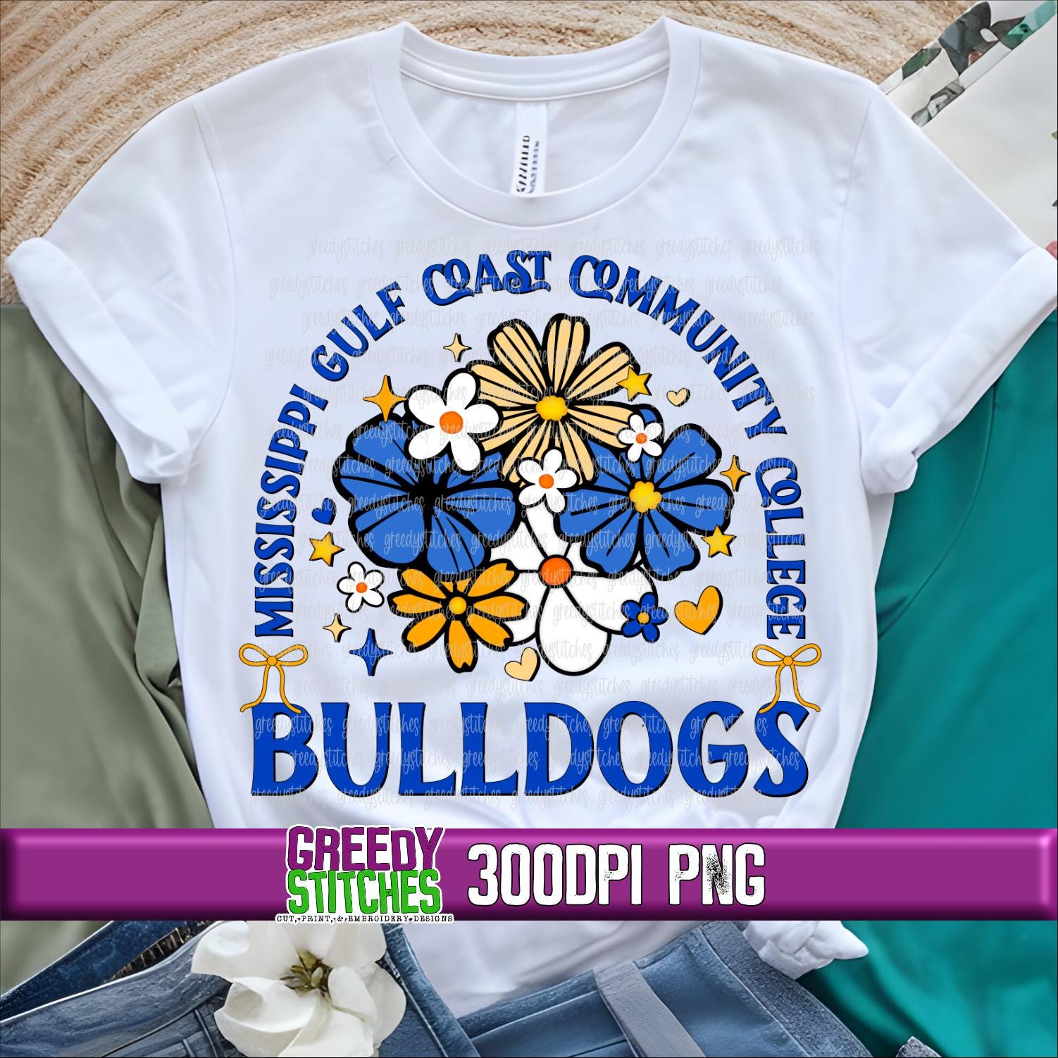 Floral Mississippi Gulf Coast Community College Bulldogs PNG | MgCcc PnG | Bulldogs PnG | MGCCC PnG | MS Gulf Coast Community College PnG