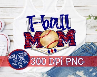 T-Ball Mom PNG Rot & Blau | T-Ball PnG | T-Ball Mama PnG | Mama PnG | Sublimation PnG | Baseball Mama | T-Ball PnG | Sofortiger Download PnG-Datei