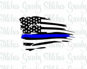 American Flag with Blue Line svg, dxf, fcm, eps, anf png. Thin Blue Line SVG, American Flag SVG.