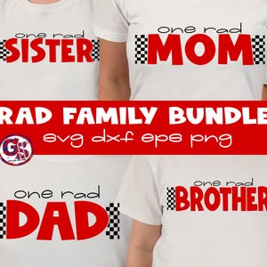 Rad Faily Bundle svg dxf eps png. Rad Dad svg | Rad Mom svg | Rad Brother svg | Rad Sister svg | Family svg Bundle | Rad Instant Download