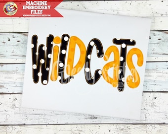 Wildcats Bean Applique Machine Embroidery Design | Wildcats Mascot Machine Embroidery | Wildcats Applique | Wildcats Applique Embroidery PES