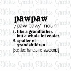 Father's Day | Pawpaw | Pawpaw Definition avg, dxf, eps, png, wmf. Pawpaw SVG | Pawpaw Definition SVG | Instant Download Cut File.